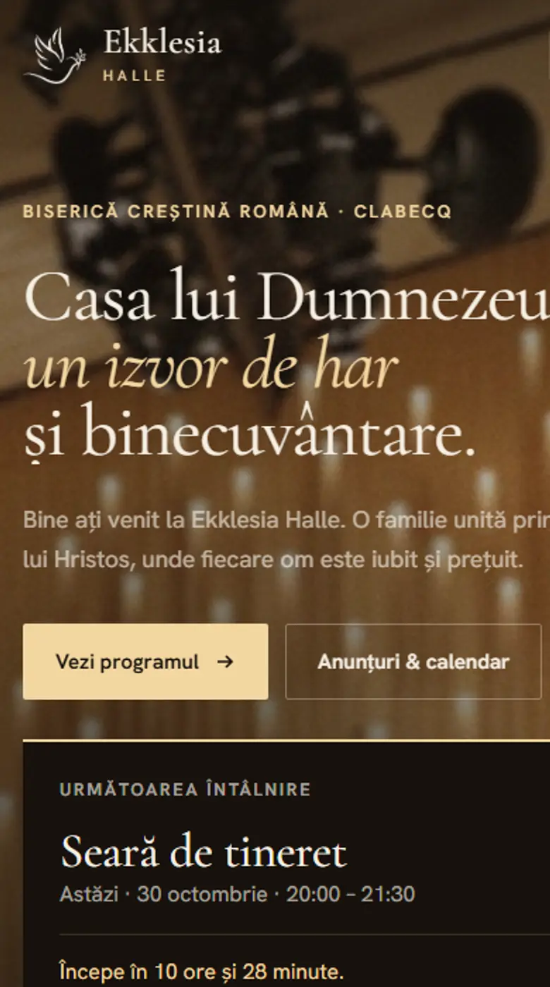Site-ul Ekklesia Halle pe telefon